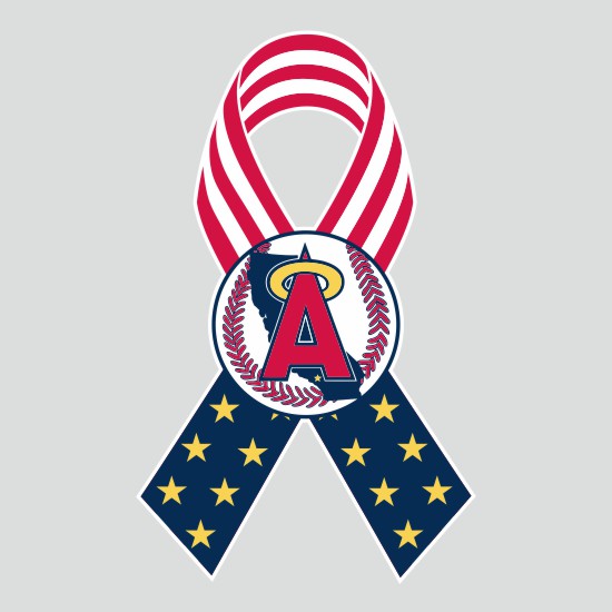 Los Angeles Angels of Anaheim Ribbon American Flag logo vinyl decal